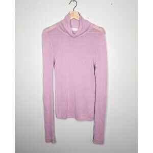 MARIA MCMANUS Cashmere Blend Sweater Medium Purple Lightweight Semi-Sheer Ballet